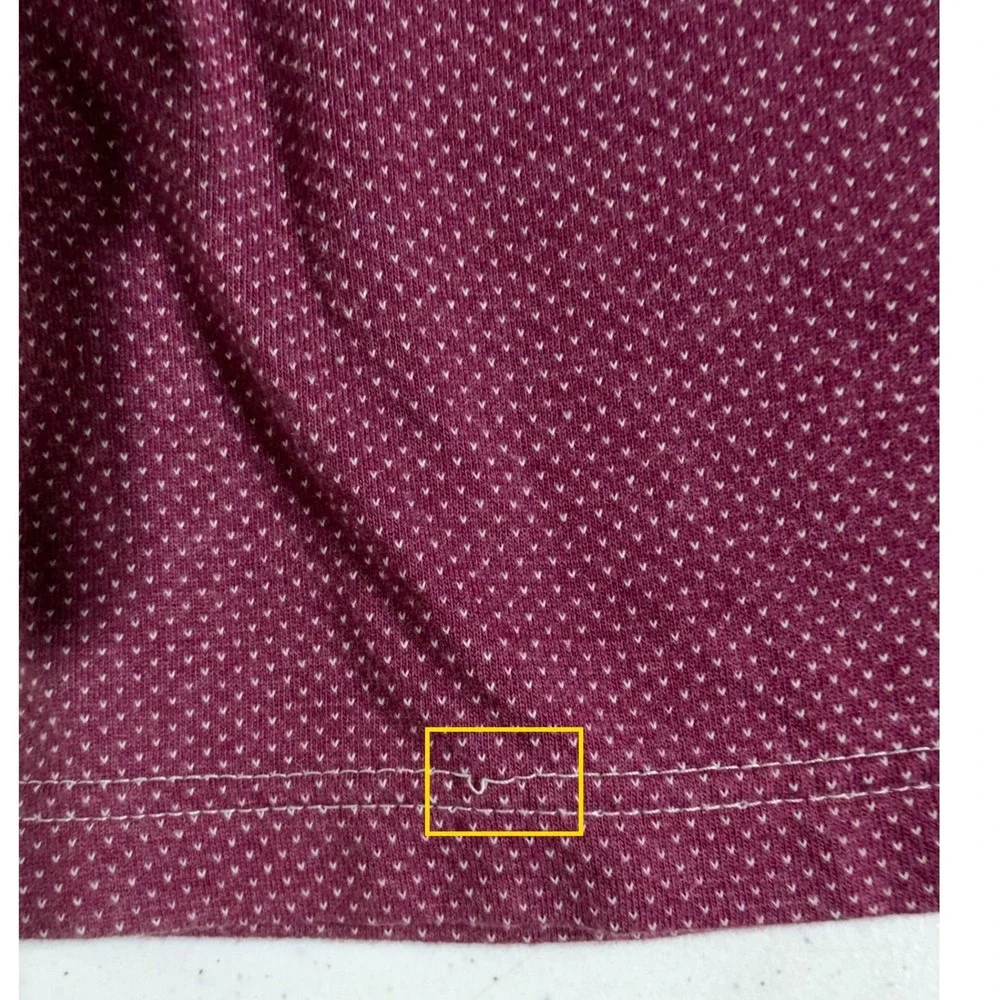 Vanity Fair Five To Nine Robe S/M Burgundy Dot Knit Tie Waist Midi Belted Wrap